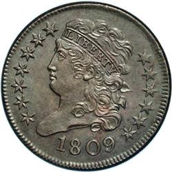 1809 1/2 C Normal Date. C-3, B-4, R.1 AU55 Uncertified 1809[1/2 C] Normal Date. C-3, B-4, R.1. Die S