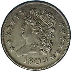 1809 1/2 C C-5, B-5, R.1 XF45 Uncertified. Die State 1 1809[1/2 C] C-5, B-5, R.1. Die State 1. AU58 