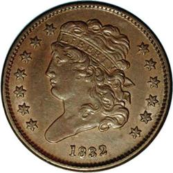 1832 1/2 C C-2, B-2, R.2 XF40 Uncertified. Die State 1 1832[1/2 C] C-2, B-2, R.2. Die State 1. AU53 
