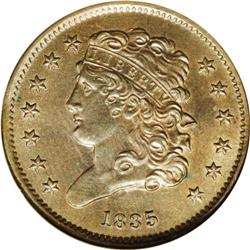 1835 1/2 C C-1, B-1, R.1 MS60. Die State 2. Tall, recu 1835[1/2 C] C-1, B-1, R.1. Die State 2. MS63 