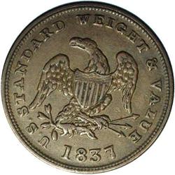 1837 Token. Low-49, R.2 XF40 Uncertified. Eagle; Wreath 1837 Token. Low-49, R.2. AU58 NGC. XF40 EAC.