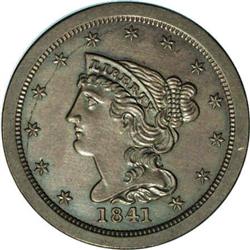 1841 1/2 C Original. B-1, R.6 PR60. Breen Die State II 1841[1/2 C] Original. PO-2, B-1, R.6. PR63 Br