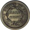 Image 2 : 1847 1/2 C Original. B-1, R.6 PR63. Medium date; Large 1847[1/2 C] Original. PO-8, B-1, R.6. PR63 Br