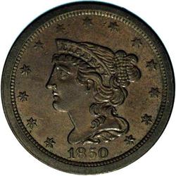 1850 1/2 C C-1, B-1, R.2 AU50 Uncertified. Die State 1 1850[1/2 C] C-1, B-1, R.2. Die State 1. AU58 