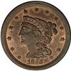Image 1 : 1855 1/2 C C-1, B-1, R.1 MS63. Die State 1. Small date 1855[1/2 C] C-1, B-1, R.1. Die State 1. MS63 