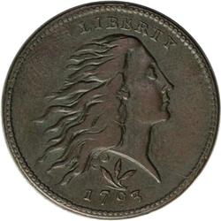 1793 1C Wreath Cent--Vine and Bars--S-9, B-10, R.2. XF 1793[1C] Wreath Cent--Vine and Bars--S-9, B-1