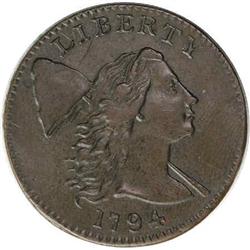 1794 1C Head of 1794. S-21, B-5, R.3. AU Details, Impr 1794[1C] Head of 1794. S-21, B-5, R.3--Improp