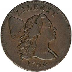 1794 1C Head of 1794. S-22, B-6, R.1. AU53 NGC. VF35 E 1794[1C] Head of 1794. S-22, B-6, R.1. AU53 N
