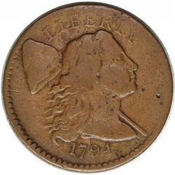 1794 1C Head of 1794. S-65, B-51, R.1--Improperly Clea 1794[1C] Head of 1794. S-65, B-51, R.1--Impro