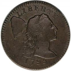 1795 1C Plain Edge. S-77, B-6, High R.3. XF40 NGC. VF3 1795[1C] Plain Edge. S-77, B-6, High R.3. XF4