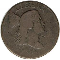 1795 1C Jefferson Head, Plain Edge. S-80, B-11b, High 1795[1C] Jefferson Head, Plain Edge. S-80, B-1