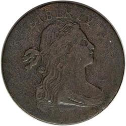 1796 1C Draped Bust, Reverse of 1796. S-92, B-28, High 1796[1C] Draped Bust, Reverse of 1796. S-92, 