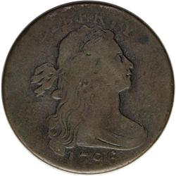 1796 1C Draped Bust, Reverse of 1796. S-93, B-34, Low 1796[1C] Draped Bust, Reverse of 1796. S-93, B
