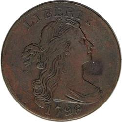 1796 1C Draped Bust, Reverse of 1796. S-93, Low R.3--E 1796[1C] Draped Bust, Reverse of 1796. S-93, 