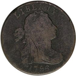 1796 1C Draped Bust, Reverse of 1796. S-98, High R.3-- 1796[1C] Draped Bust, Reverse of 1796. S-98, 