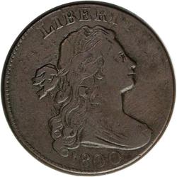 1800 1C S-209, B-23, R.3. VF25 NGC. VF20 EAC. Although 1800[1C] S-209, B-23, R.3. VF25 NGC. VF20 EAC