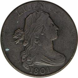 1801 1C 3 Errors VF20--Obverse Scratched--NCS. VF Deta 1801[1C] 3 Errors. S-219, B-11, Low R.2--Obve