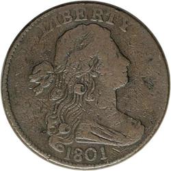 1801 1C 1/000 VF20--Corroded--NCS. VF Details. S-220. 1801[1C] 1/000. S-220, B-12, Low R.3--Corroded