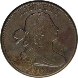 1801 1C S-224, B-13, R.1--Improperly Graded--NCS. VF D 1801[1C] S-224, B-13, R.1--Improperly Cleaned