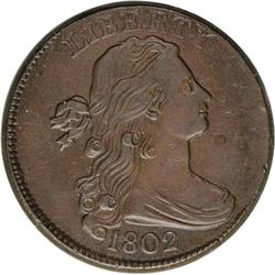 1802 1C S-230, B-8, R.1. AU55 NGC. VF25 EAC. Bill Noye 1802[1C] S-230, B-8, R.1. AU55 NGC. VF25 EAC.