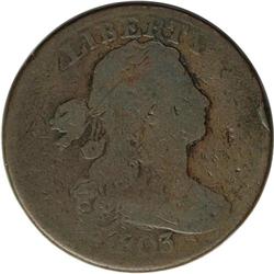 1803 1C Small Date, Large Fraction VG8--Obverse Damage 1803[1C] Small Date, Large Fraction. S-257, B