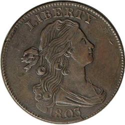 1803 1C Small Date, Small Fraction. S-263, B-22, R.3. 1803[1C] Small Date, Small Fraction. S-263, B-