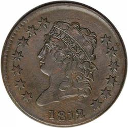 1812 1C Small Date--Improperly Cleaned--NCS. AU Detail 1812[1C] Small Date. S-291, B-1, High R.2--Im