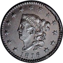 1816 1C MS62 Brown NGC. N-2b, R.1. Struck from an adva 1816[1C] N-2, R.1. MS62 Brown NGC. AU55 EAC.