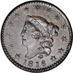1816 1C MS62 Brown NGC. N-2, R.1. First of two example 1816[1C] N-2, R.1. MS62 Brown NGC. XF45 EAC.