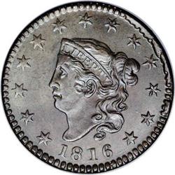1816 1C MS64 Brown NGC. N-2, R.1. A common Randall Hoa 1816[1C] N-2, R.1. MS64 Brown NGC. AU55 EAC.