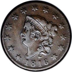 1816 1C VF35 NGC. N-4, Low R.3. A later die state with 1816[1C] N-4, Low R.3. VF35 NGC. VF25 EAC.