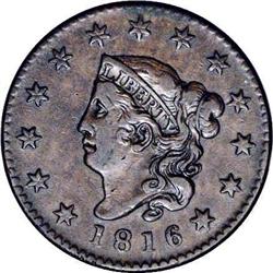 1816 1C XF45 NGC. N-6, R.2. A medium grade example of 1816[1C] N-6, R.2. XF45 NGC. VF30 EAC.