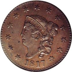 1817 1C 13 Stars. N-3, R.2. MS61 Brown NGC. 1817[1C] 13 Stars. N-3, R.2. MS61 Brown NGC. AU50 EAC.