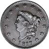 Image 1 : 1817 1C 13 Stars. N-6, R.1. AU58 NGC. XF45 EAC. An int 1817[1C] 13 Stars. N-6, R.1. AU58 NGC. XF45 E