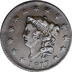 1817 1C 13 Stars XF45 NGC. N-7, R.3. Glossy chocolate 1817[1C] 13 Stars. N-7, R.3. XF45 NGC. XF40 EA