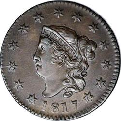 1817 1C 13 Stars--Improperly Cleaned--NCS. AU Details. 1817[1C] 13 Stars. N-8, R.2--Improperly Clean