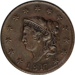 1817 1C 13 Stars--Improperly Cleaned--NCS. AU Details. 1817[1C] 13 Stars. N-14, R.1--Improperly Clea