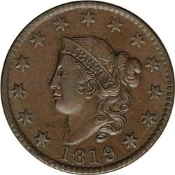 1819 1C Large Date. N-2, R.1. AU58 NGC. 1819[1C] Large Date. N-2, R.1. AU58 NGC. XF40 EAC.