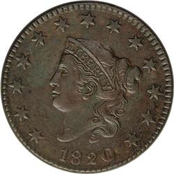 1820 1C Large Date--Environmental Damage--NCS. AU Deta 1820[1C] Large Date. N-12, R.3--Environmental