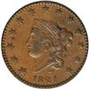 Image 1 : 1821 1C N-1, R.1. AU58 NGC. 1821[1C] N-1, R.1. AU58 NGC and EAC.