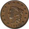 Image 1 : 1822 1C AU55 NGC. N-3, High R.2. The 18 is widely sepa 1822[1C] N-3, High R.2. AU55 NGC. XF40 EAC.