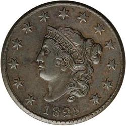 1825 1C AU55 NGC. N-8, Middle Die State, R.3. A faint 1825[1C] N-8, R.3. AU55 NGC. VF30 EAC.