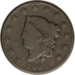 1825 1C VG10 NGC. N-10, Middle Die State, High R.3. A 1825[1C] N-10, High R.3. VG10 NGC. Good 6 EAC.