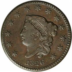 1826 1C VF30 12 NGC. N-5, Early Die State, High R.2. W 1826[1C] N-5, High R.2. VF30 NGC. Fine 12 EAC