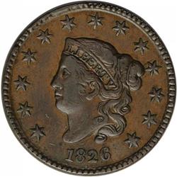 1826 1C XF40 NGC. N-5, Late Die State, High R.2. Rim b 1826[1C] N-5, High R.2. XF40 NGC. VF20 EAC.