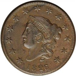 1826/5 1C N-8, R.2. AU58 NGC. VF30 EAC. Even though th 1826/5[1C] N-8, R.2. AU58 NGC. VF30 EAC.