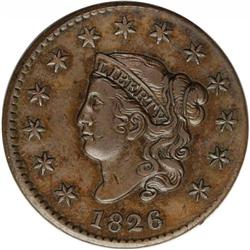 1826 1C XF45 NGC. N-9, Middle Die State, R.3. The fain 1826[1C] N-9, R.3. XF45 NGC. VF25 EAC.