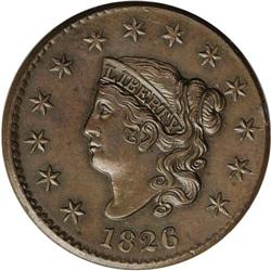 1826 1C MS61 Brown NGC. N-9, Late Die State, R.3. A re 1826[1C] N-9, R.3. MS61 Brown NGC. AU50 EAC.