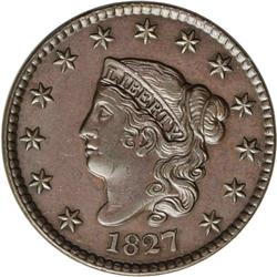 1827 1C --Improperly Cleaned--NCS. AU Details. N-2, Usu 1827[1C] N-2, R.3--Improperly Cleaned--NCS. 