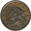 Image 1 : 1828 1C Large Narrow Date AU53 NGC. N-3, R.2. Light br 1828[1C] Large Narrow Date. N-3, R.2. AU53 NG